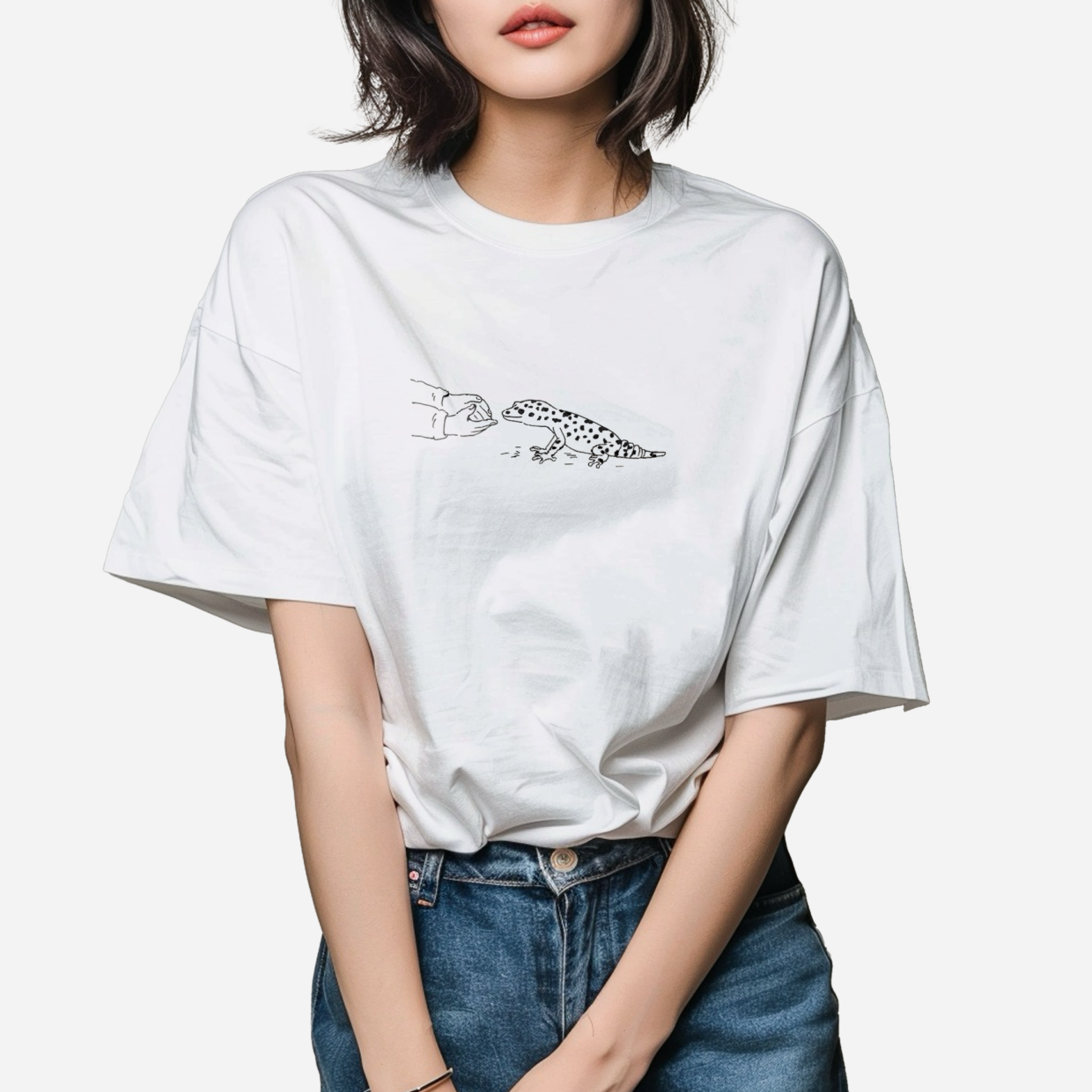 Tシャツ レオパードゲッコー｜温かなふれあい デザイン